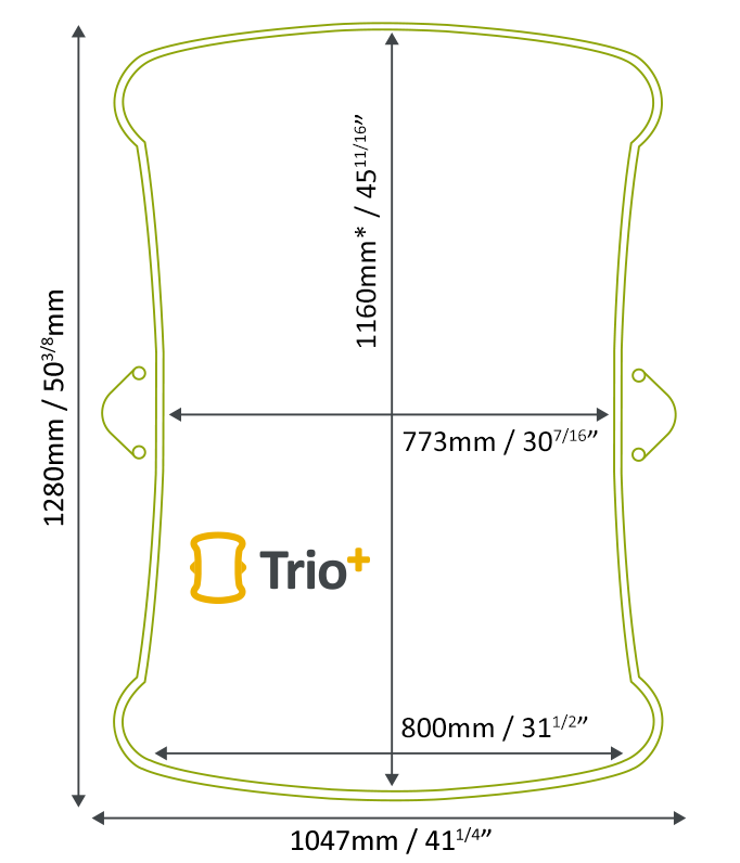 Trio-Footprint Stiltz Trio+ Wheelchair Lift footprint